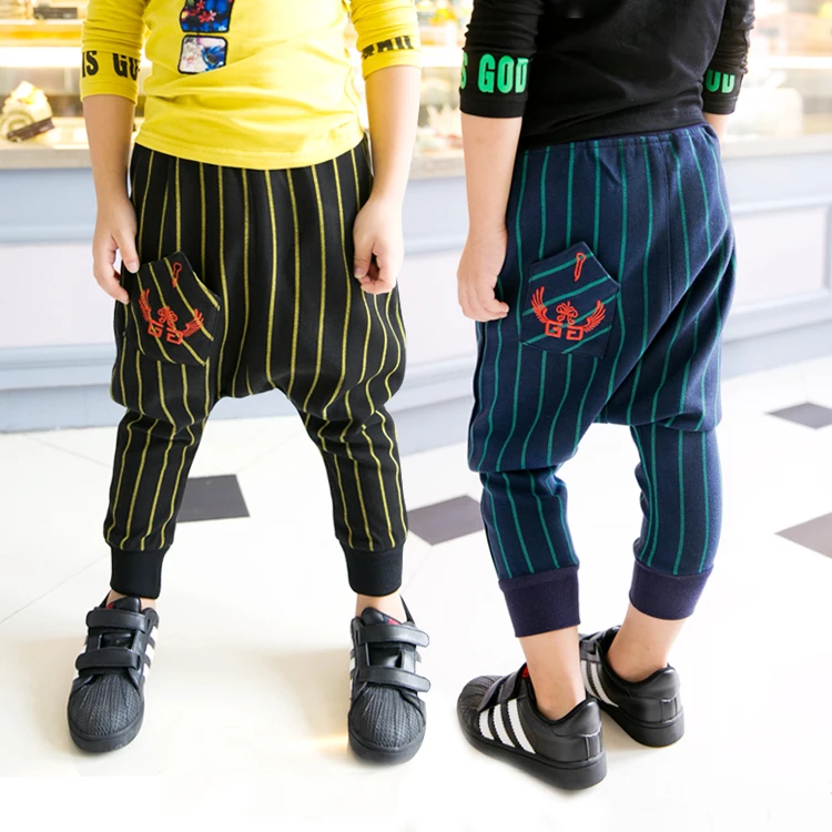 2015 autumn male child Fashion England Style stripe casual harem pants boys children s fashion long