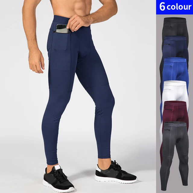 Fanceey Zipper Pocket Gym Pants Compression Men Quick Dry Jogging Gym Fitness Clothing Training Sport Trouser Running leggings 1