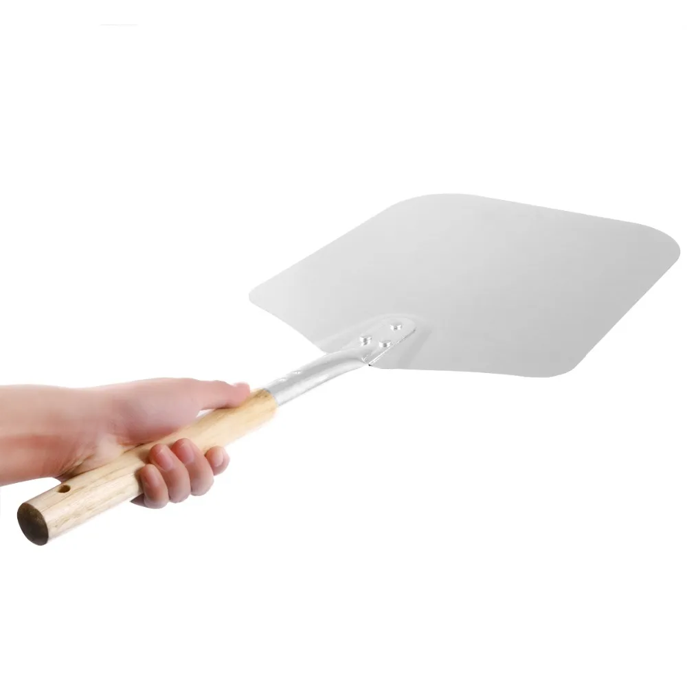 66cm Aluminum Pizza Peel Shovel with Wooden Handle Cake Shovel Baking Tools Cheese Cutter Peels Lifter Tool Pizza Shovel