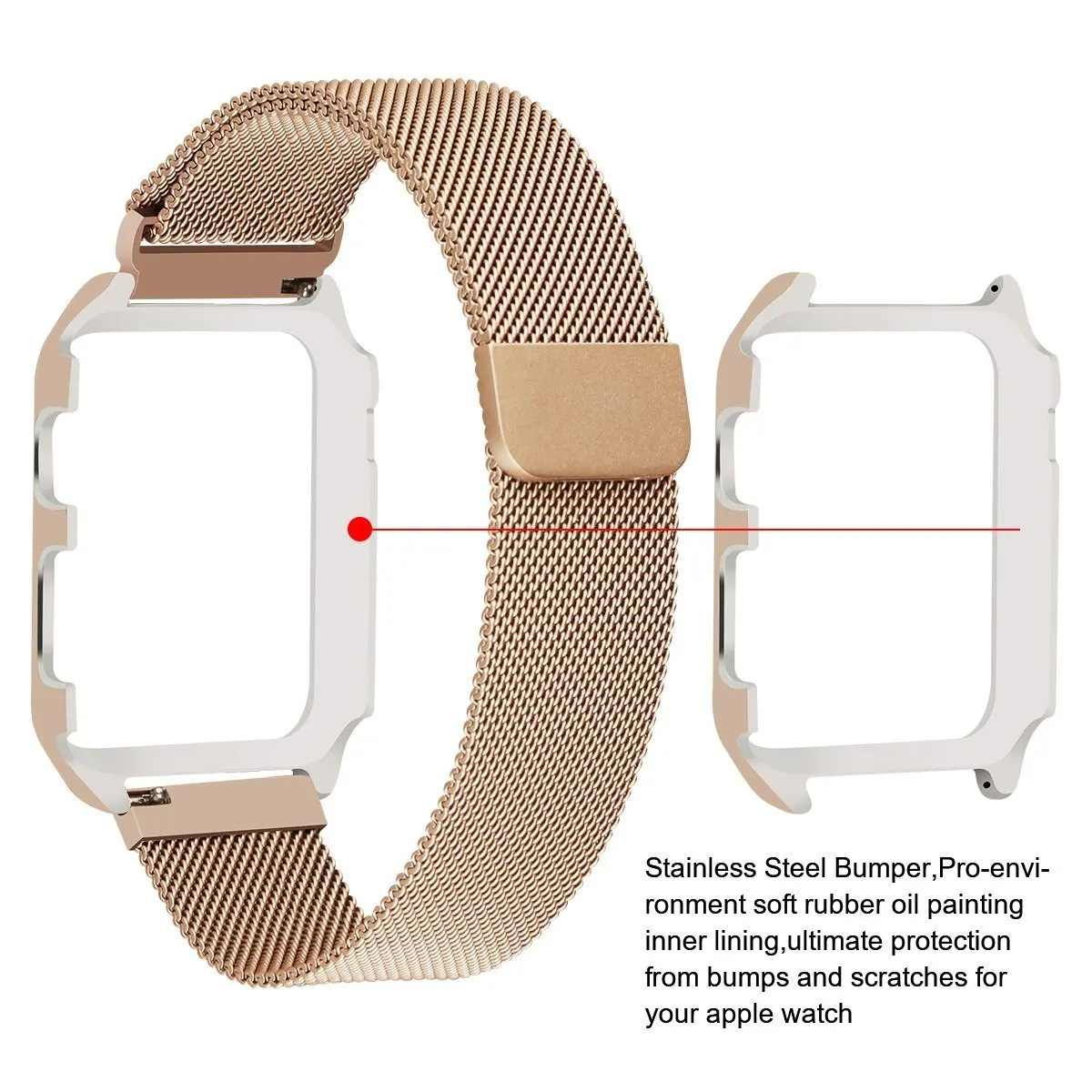JANSIN Миланская петля для Apple Watch, 42 мм, 38 мм, 44 мм, 40 мм, серия 4, 3, 2, 1, браслет на запястье из нержавеющей стали, ремешок, чехол