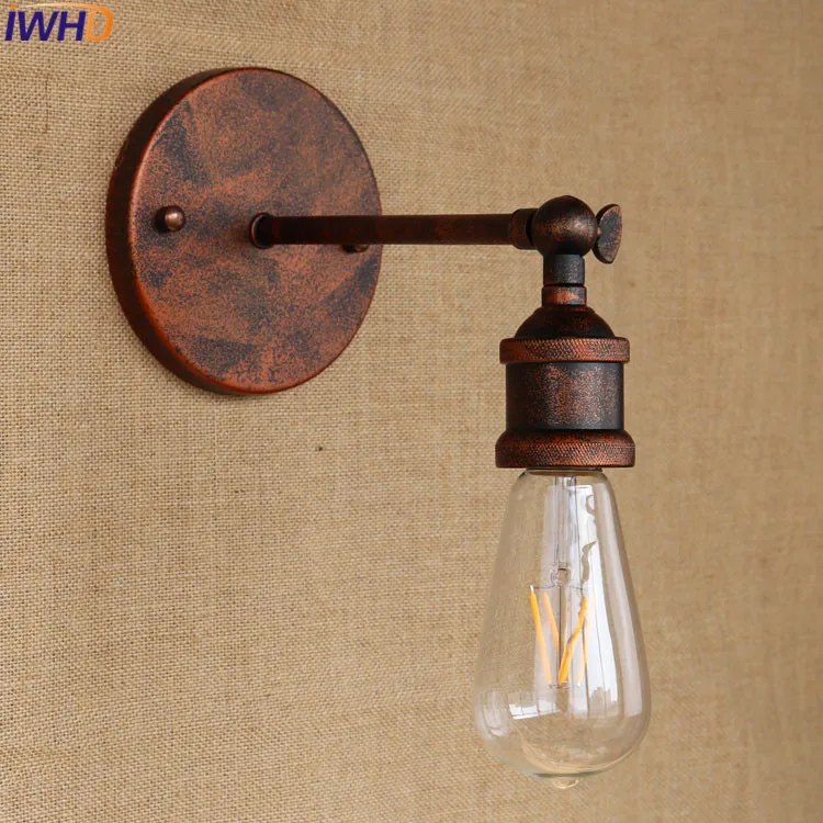 IWHD современная светодиодная лампа винтажная индустриальная железная настенная лампа лампада ретро рука настенный Лофт-светильник Кристальный дамашний светительник Abajur блеск