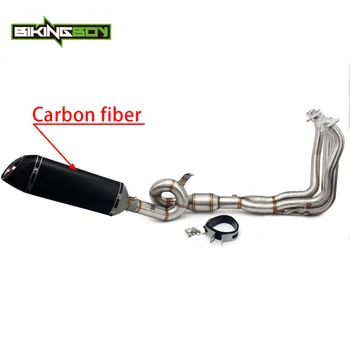 

BIKINGBOY For Kawasaki Z900 Z 900 2016 2017 2018 2019 Full Exhaust System Header Loop Front Slip On Carbon Fiber Pipe Muffler