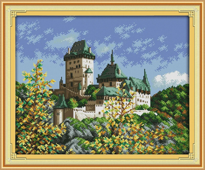 

The beautiful scenery of Poland cross stitch kit 14ct 11ct count printed canvas stitching embroidery DIY handmade needlework