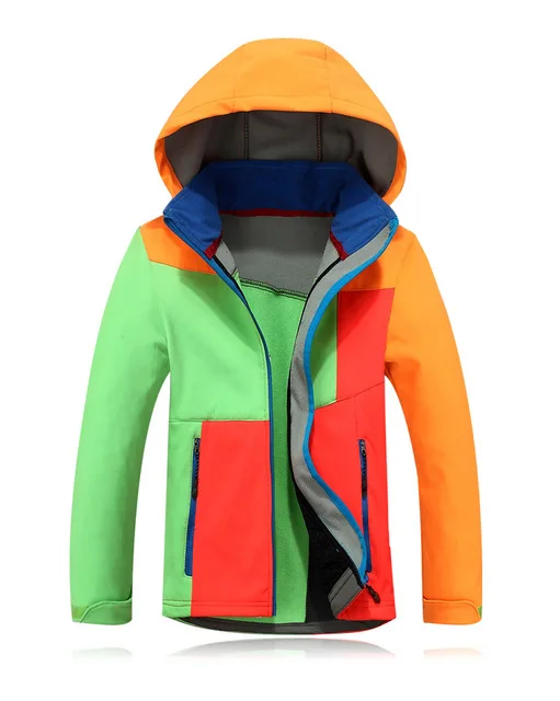 Осенне-зимнее Спортивное Детское пальто Лыжная куртка с капюшоном ветрозащитная водонепроницаемая куртка для мальчиков и девочек - Цвет: 4