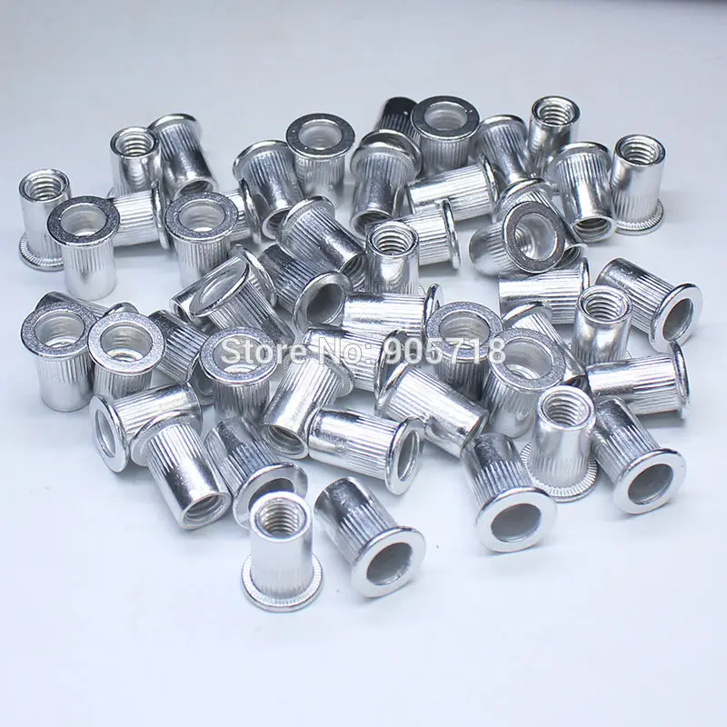 Aluminum Flat Head Rivet Nuts Multi Size Rivet Nuts Collocation M3-20pcs + M4-50pcs + M5-50pcs + M6-50pcs+M8-20PCS Aluminum Flat Head Rivet Nuts Multi Size Rivet Nuts Collocation M3-20pcs + M4-50pcs + M5-50pcs + M6-50pcs+M8-20PCS