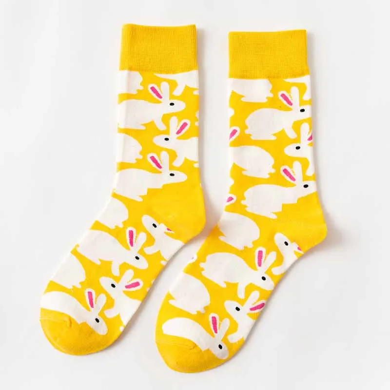 Забавные милые счастливые носки Wo для мужчин s для мужчин цветные с принтом повседневные дизайнерские женские модные носки harajuku Весна - Цвет: 4