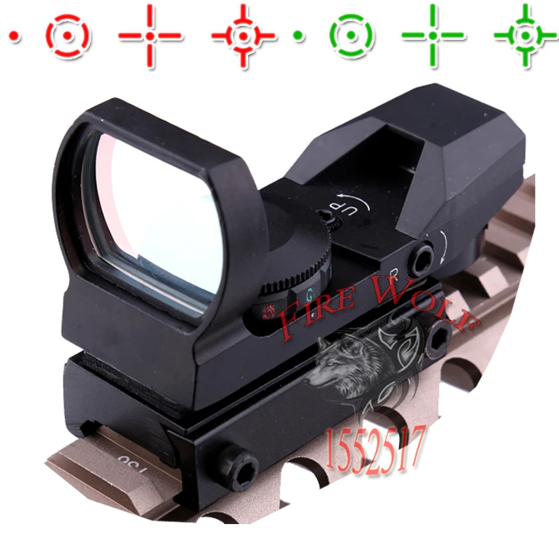 

Red Dot Reflex Sight With 4 Different Reticles Rifle Scope Gunsight Sighting Device Hunting Riflescope Ak 47