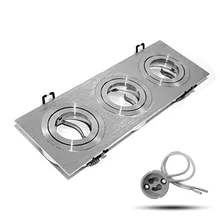 3 сиамские площади встраиваемые потолочный светильник установки Матовый алюминий MR11 MR16 GU10 Цоколи гнездо лампы для диаметр 50 мм светодио дный светодиодные лампы