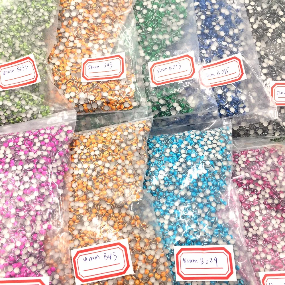 Новое поступление, высокое качество, 5 мм, 1440 шт, полукруглые жемчужные блестящие люстры, Стразы для одежды