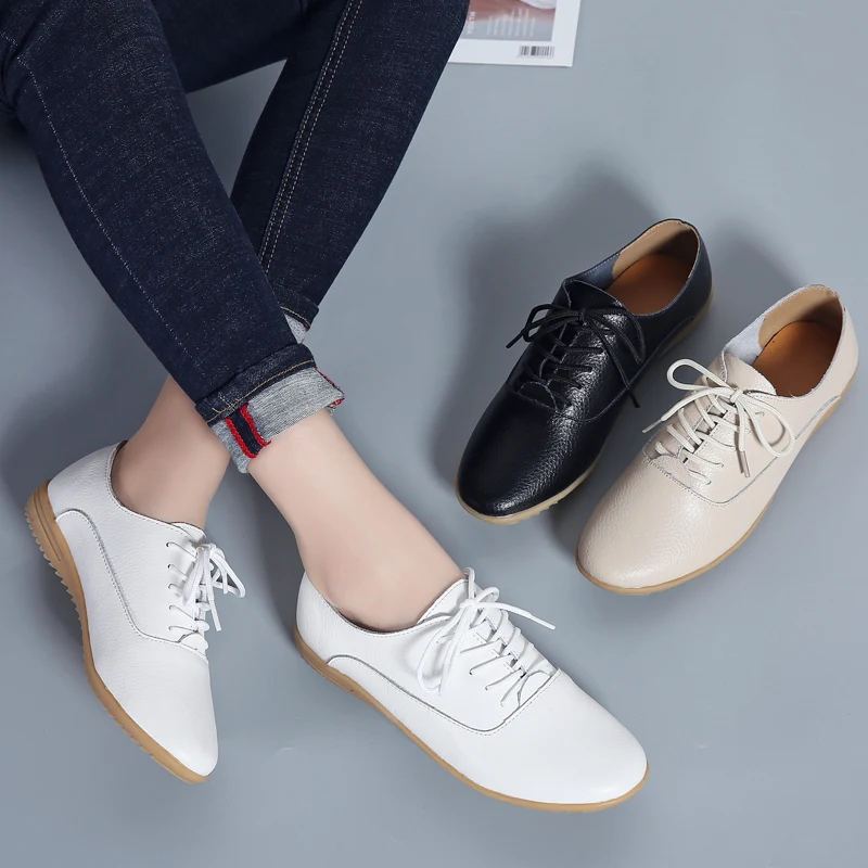 leather ballet flats womens