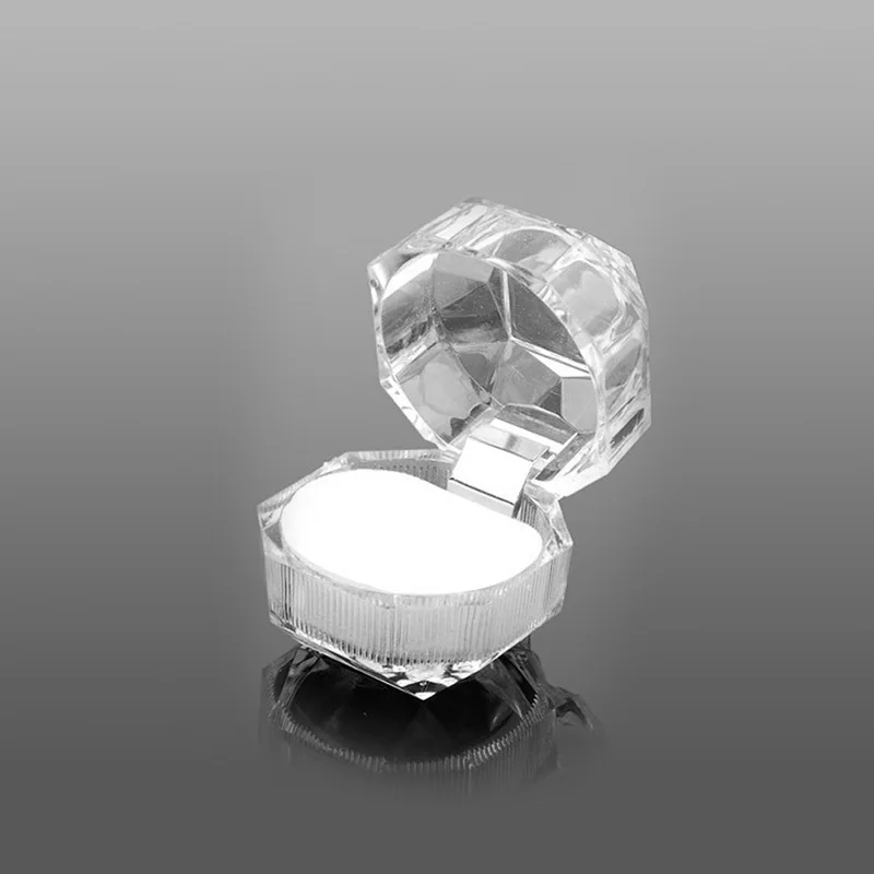 Шкатулка акриловые упаковка ювелирных изделий держатель кольцо прозрачная коробка для подарка для коробка для демонстрации колец коробка