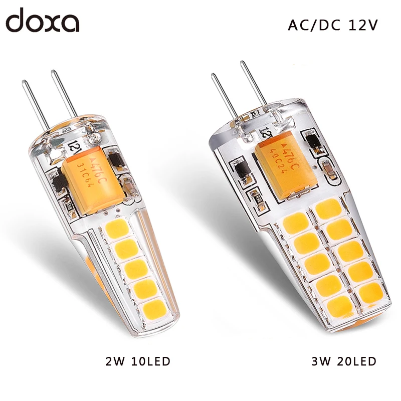 G4 LED bulb 12V AC DC 2W 3W Lampada Lampara LED G4 Lamp ampul 10led 20led 360 Beam Angle 2835SMD Replace 20W 30W Halogen Lamp