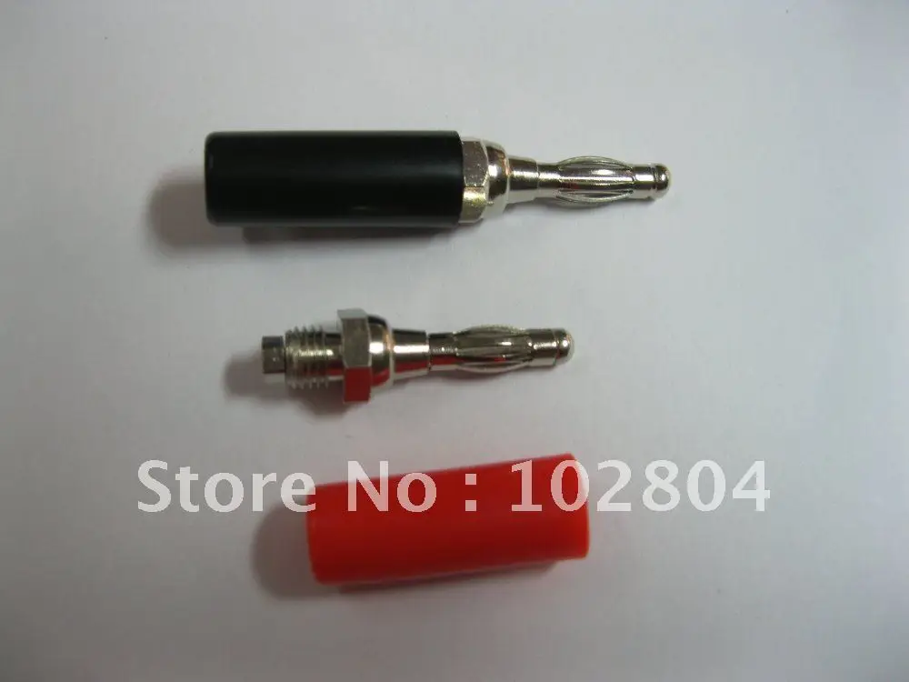 

200 pcs Copper 4mm Banana Plug Solder Type Red & Black Length 46mm