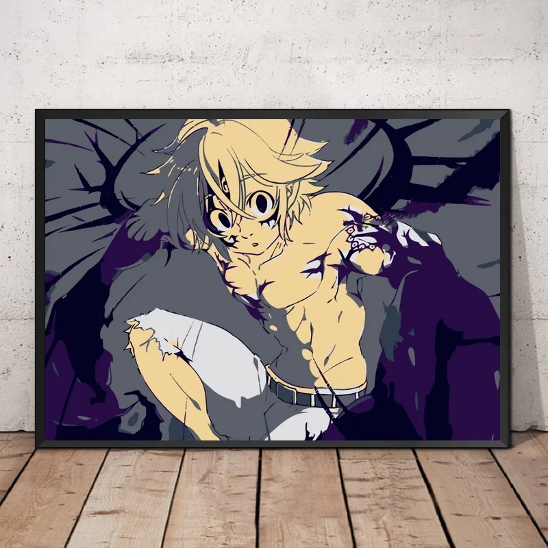 

The Seven Deadly Sins Anime Nanatsu No Taizai Art Melides Poster Canvas Print Wall Art Decor