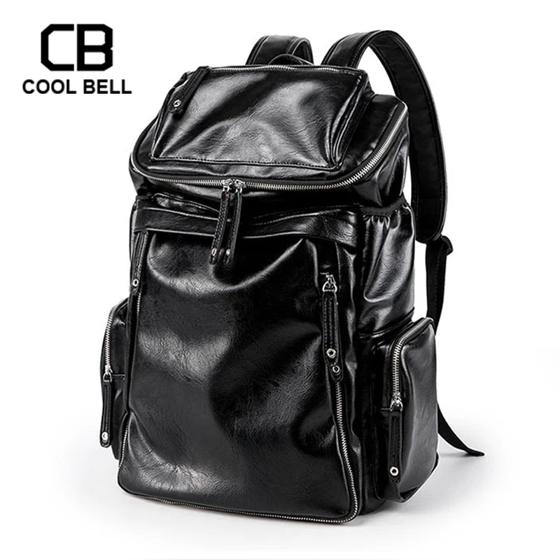 

Vintage Men Backpacks PU Leather Students School Backpack 15.6 inches Laptop Waterproof Backpack Men Outdoor Sports Travel bags