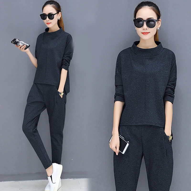 

2 piece set women 2019 Spring New Style Temperament Fashion Feet Pants Harem Pants Casual ladies suit