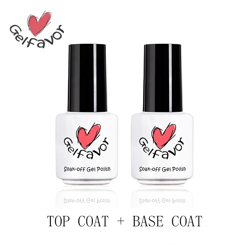 

Gelfavor Top and Base Gel Polish Transparent Gel Nail Primer Protect nail and keep color for nail art maincure Gel Varnish