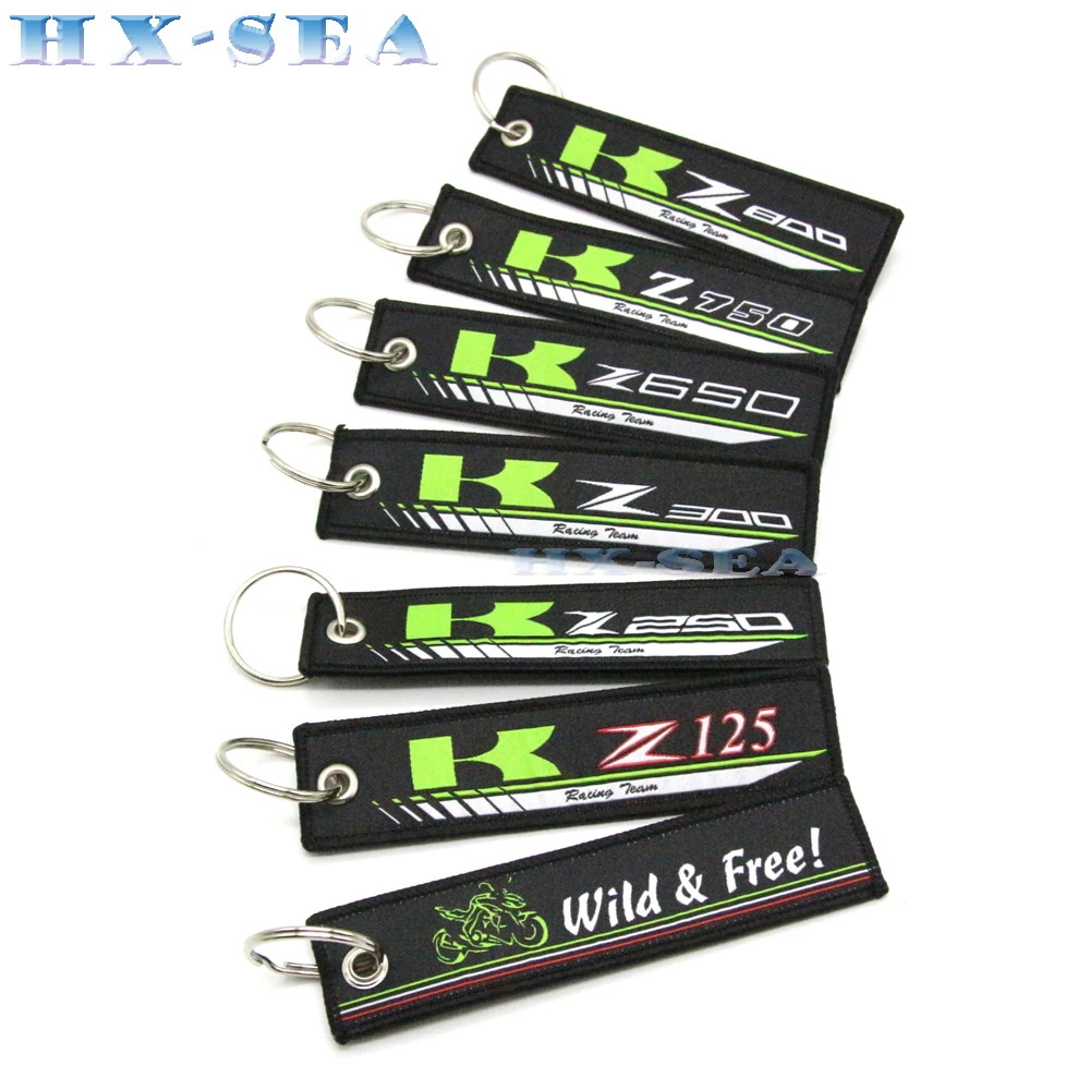 

NEW Motorcycle Key Chain Woven Key Ring Tag Label Chain Black Fashion Keychain For Kawasaki Z250 Z300 Z650 Z750 Z800 Z125