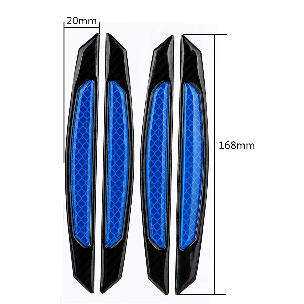 4 шт./упак. Автомобильная Светоотражающая полоса анти-столкновения Предупреждение предохранителем и универсальным питанием-от источника переменного или постоянного тока двери автомобиля бампер Стикеры Авто боковой Анти-Царапины газа