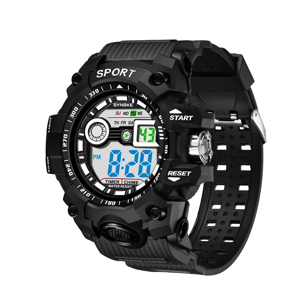 Многофункциональные водонепроницаемые часы 30 м светодиодный цифровые часы двойного действия электронные часы модные мужские часы gif Спорт на открытом воздухе