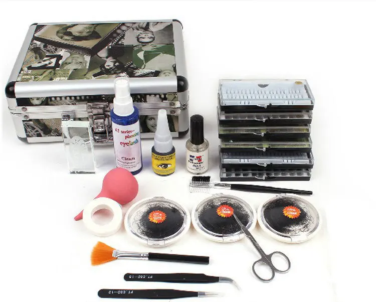 

BTT-87 ro New False Eye Lashes Extension Glue Kit Set Individual Eyelashes Salon Case Makeup Tools For Women Free Shipping