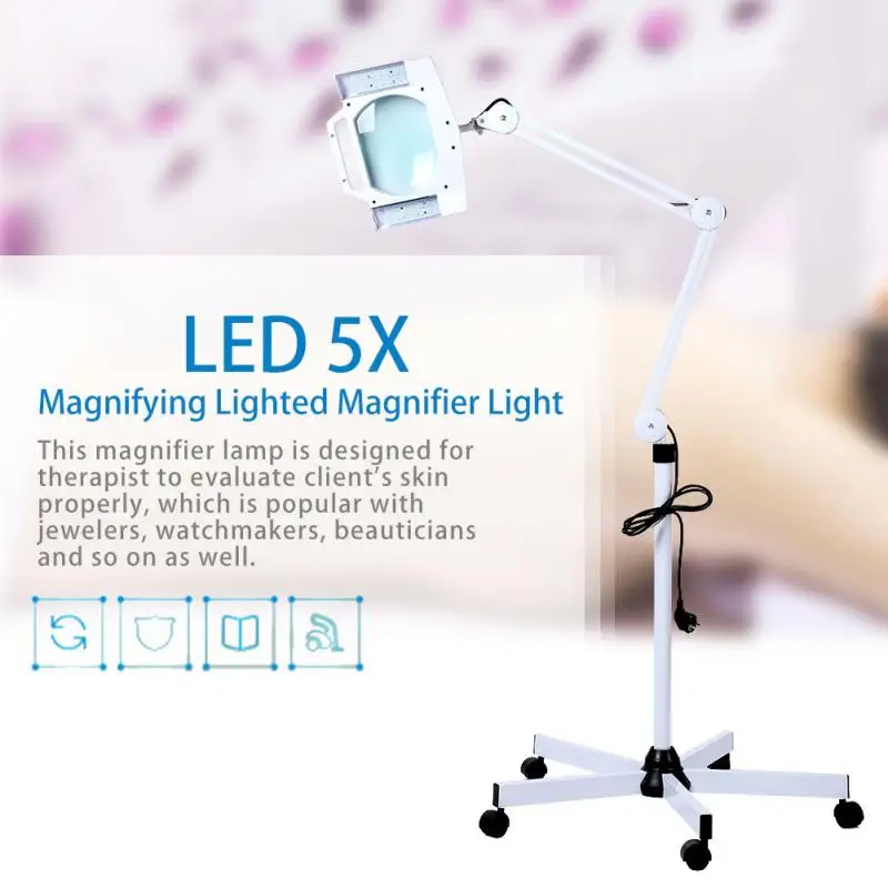 

LED 5X Magnifying Floor Lamp Lighted Tattoo Supplies Magnifier Light Stand Magnifier Tattoo Body Makeup Lamp Beauty Tools