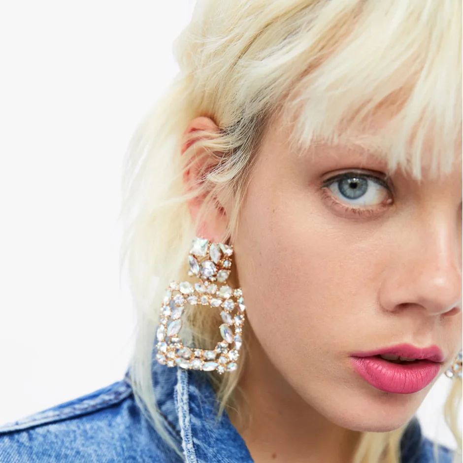 

BK New crystal Earrings Fashion for Women Gems stud Earrings Wedding Jewelry