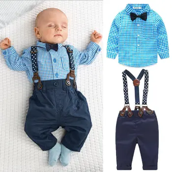 

Newborn Baby Boys Long Sleeve T-shirt+Pants Legging Clothes Wedding Party Outfit