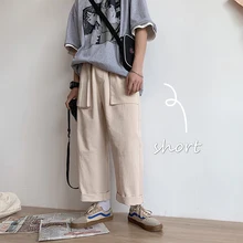 Летние Новые брюки мужские модные однотонные прямые повседневные брюки мужские уличные трендовые свободные спортивные штаны в стиле хип-хоп