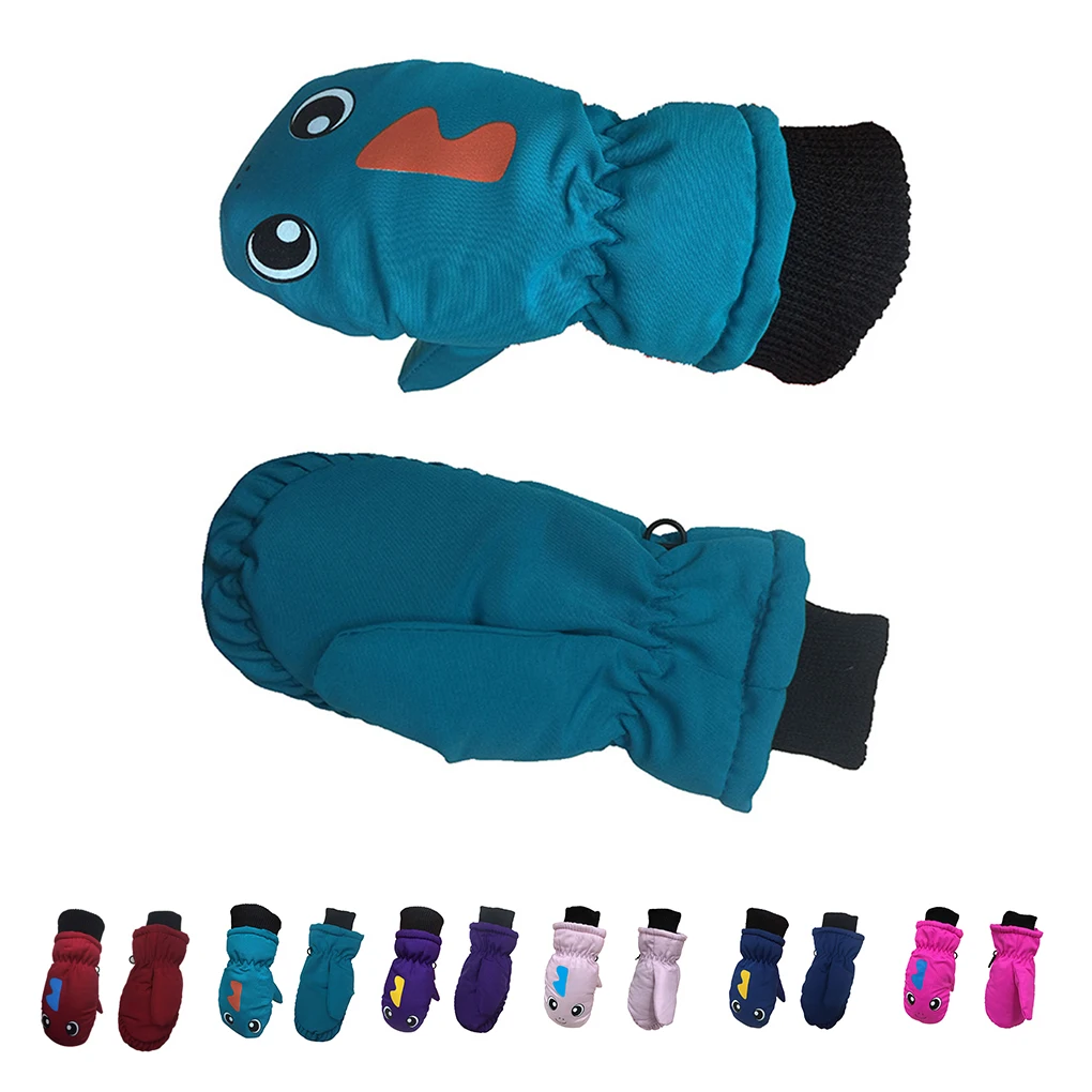 

Cartoon Design Children Nylon Taslon Gloves Winter Kids Adorable Warm Keeping Full Hand Gloves