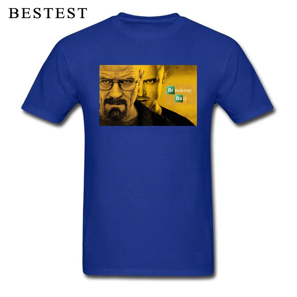 100% Cotton Male Short Sleeve 190611BreakingBad T Shirts Custom Tops Shirt Brand New Unique O-Neck Tee-Shirt Drop Shipping 190611BreakingBad blue