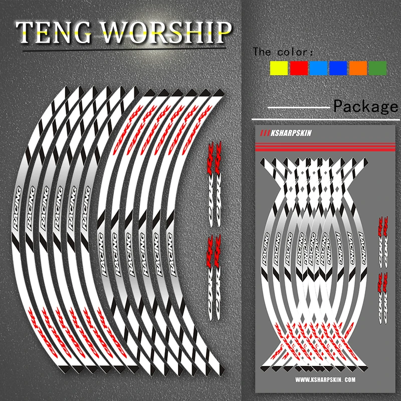

Motorcycle front and rear wheels Edge Outer Rim Sticker Reflective Stripe Wheel Decals For Honda CBR 650F