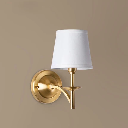 

the lamp copper modern minimalist living room balcony bedroom bedside lamp head single aisle American copper wall lamp