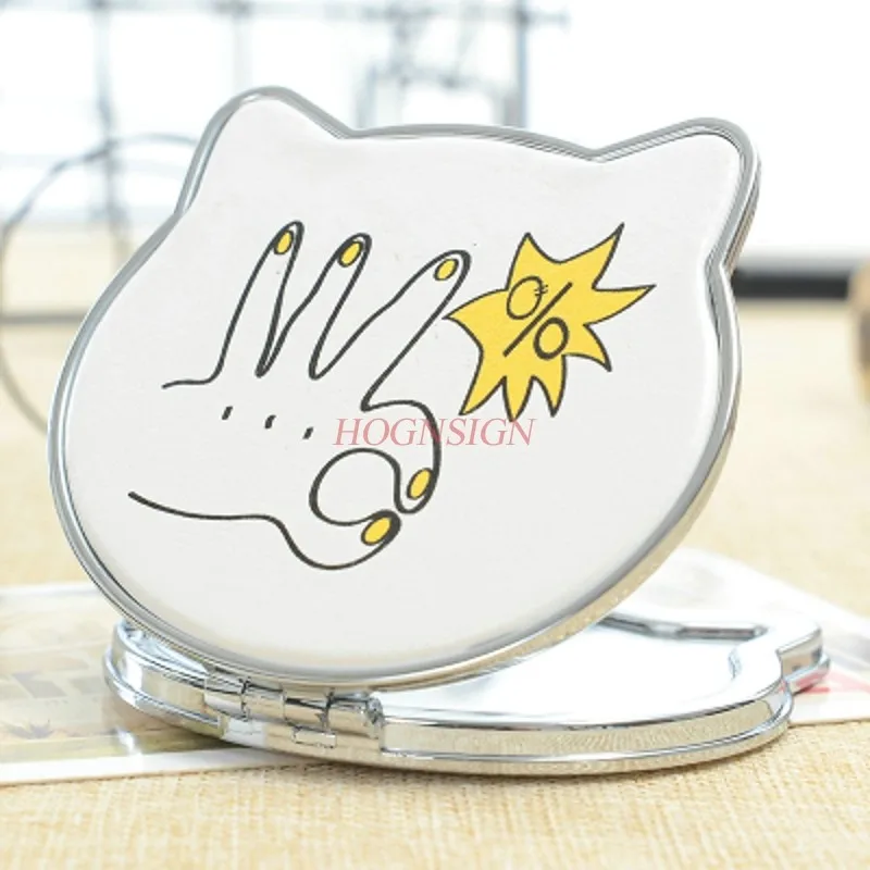 

Portable Mini Mirror Cute Portable Makeup Mirror Female Folding Head Double-sided Mirror Beauty Mirror