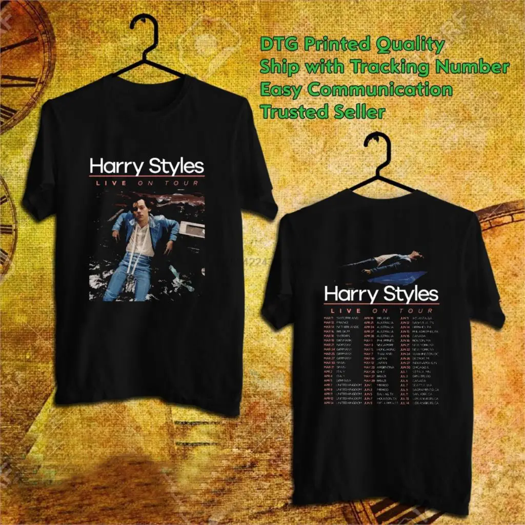 

Harry Styles World Tour 2018 Shirt Live On Tour Music Band Unisex Black Tees
