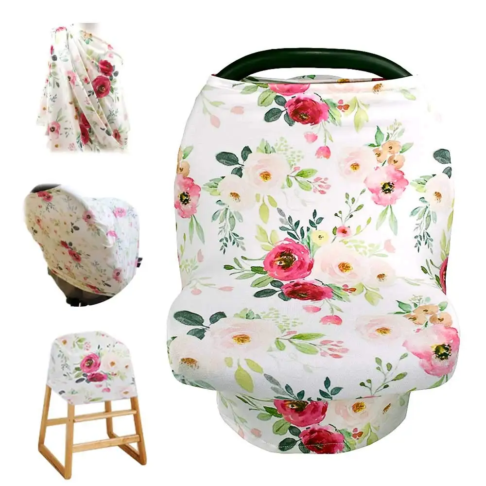 

Stretchy Baby Carseat Cover with 4-in-1 Multi-use for Baby Carseat & Nursing/Breastfeeding Infinity Scarf & Stroller & Feeding