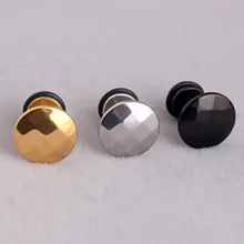 Модные женские мужские панковские серебряные черные золотые гантели титановая сталь квадратные круглые глазурные штанги серьги-гвоздики ювелирные изделия