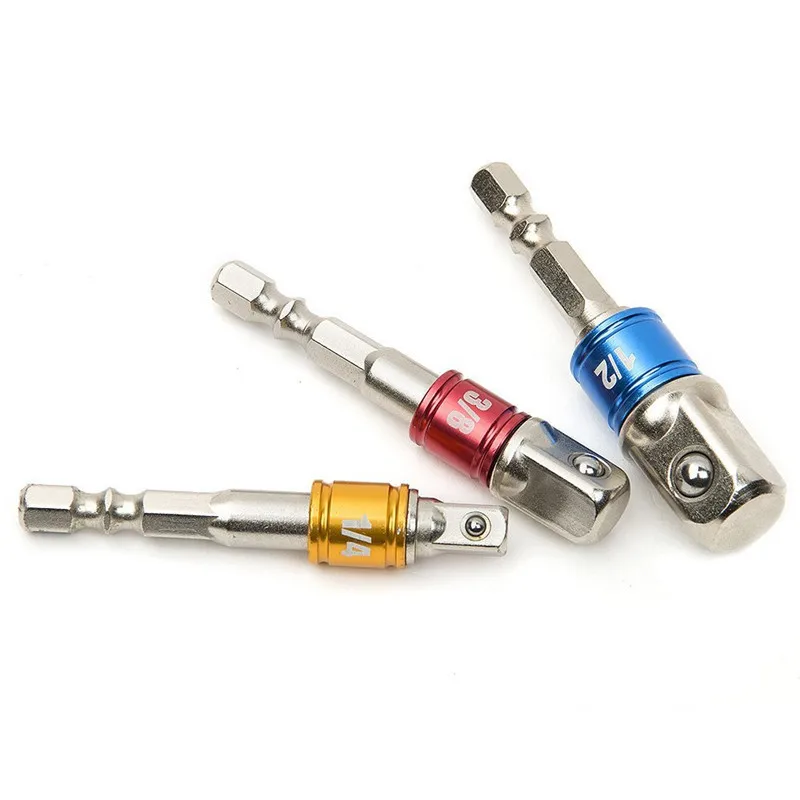 Buy 3Pcs 1/4" 3/8" 1/2" Hex Square Nut Driver Power