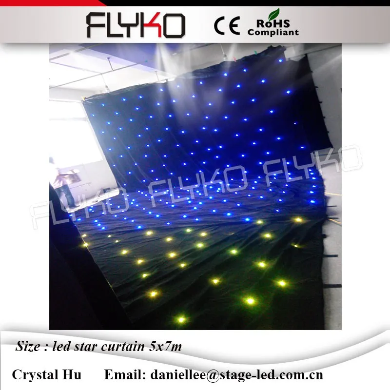 

Cheap Price Led Star Curtain For Stage Background LED Backdrops 7x5meter LED Curtain Screen RGB3in1 Color