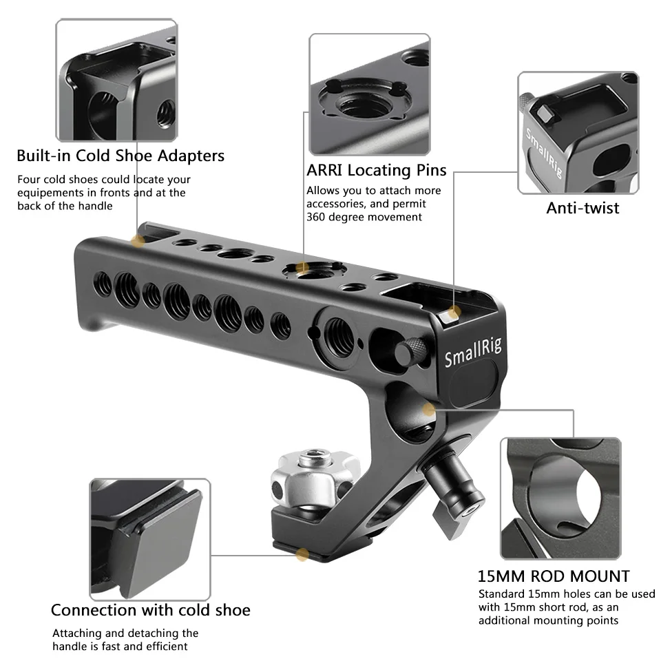 SmallRig Холодный башмак адаптер Ручка для крепления DSLR камеры и клетки с винтами