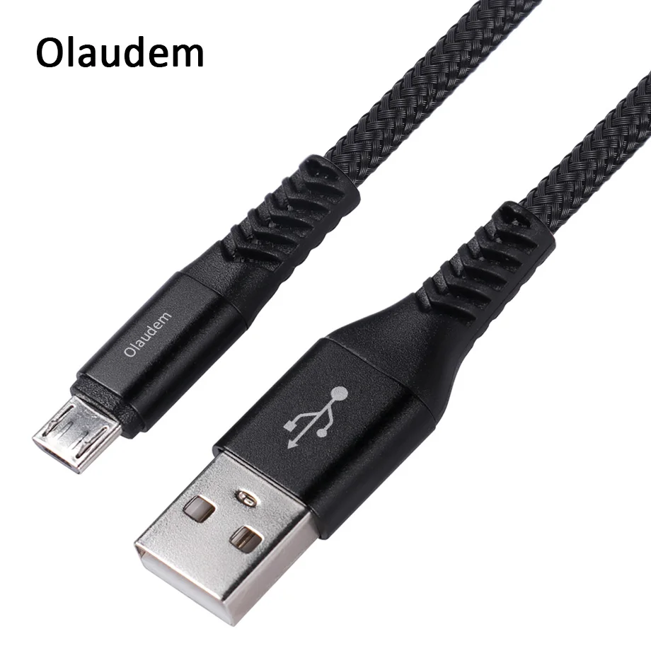 Olaudem 5V 2A Nylon Braided Mobile Phone Cables USB Micro Cable Fast Charging for Samsung Android CB095 | Мобильные телефоны и