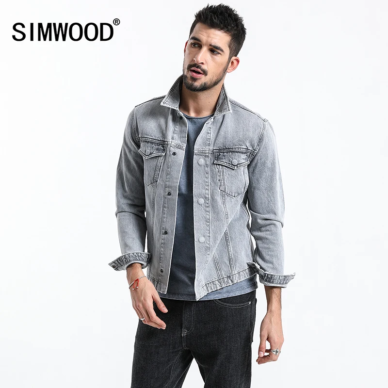 

Simwood 2019 New Fashion Jackets Men Clothing Denim Jacket Man Outdoors Casual Jeans Jackets Coats Plus Size Outerwear 180093