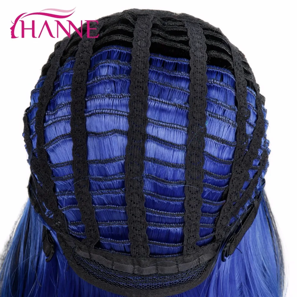 HANNE короткие синтетические парики Омбре черный до синий/серый/зеленый/фиолетовый боб парики Высокая температура волокна натуральные женские парики