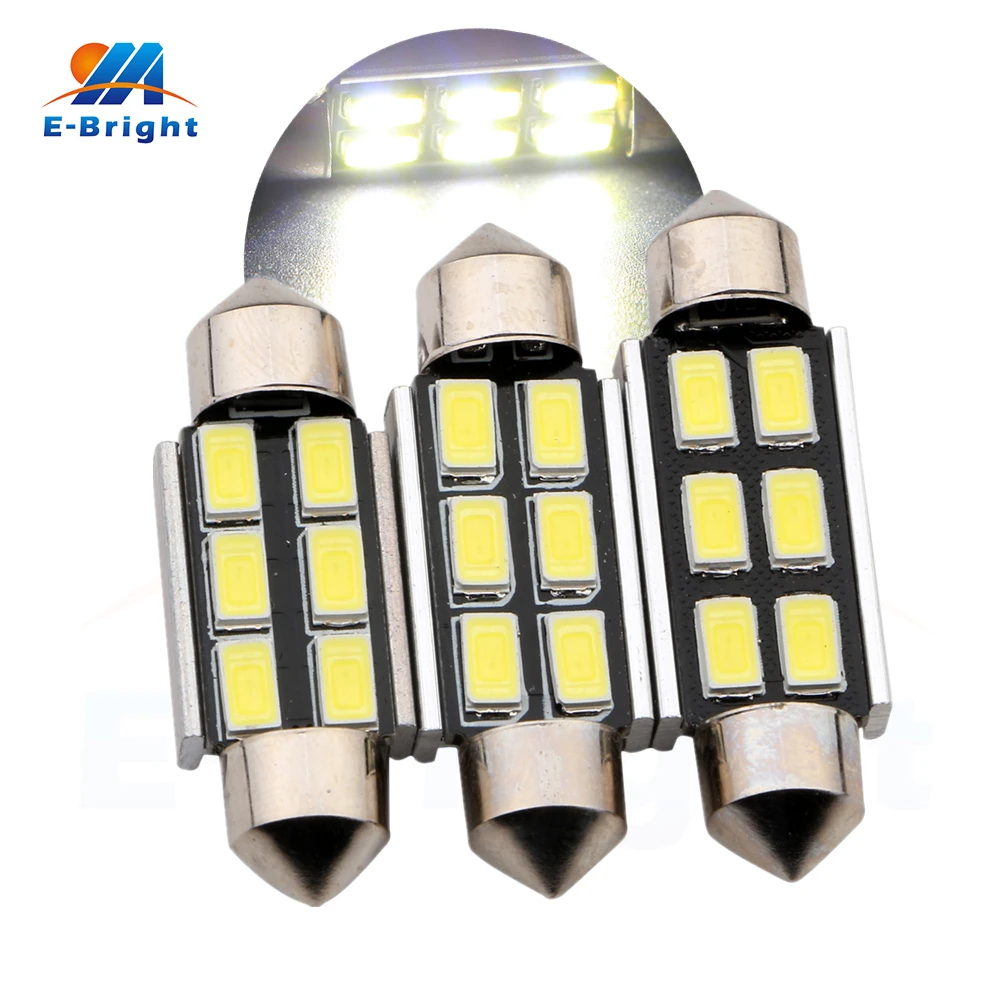 

6-50pcs Canbus 12V 36mm 39mm 41mm 5730 6 SMD LED Bulbs Car Pate Number Light Reading Ceiling Dome Light No Error Free Shipping