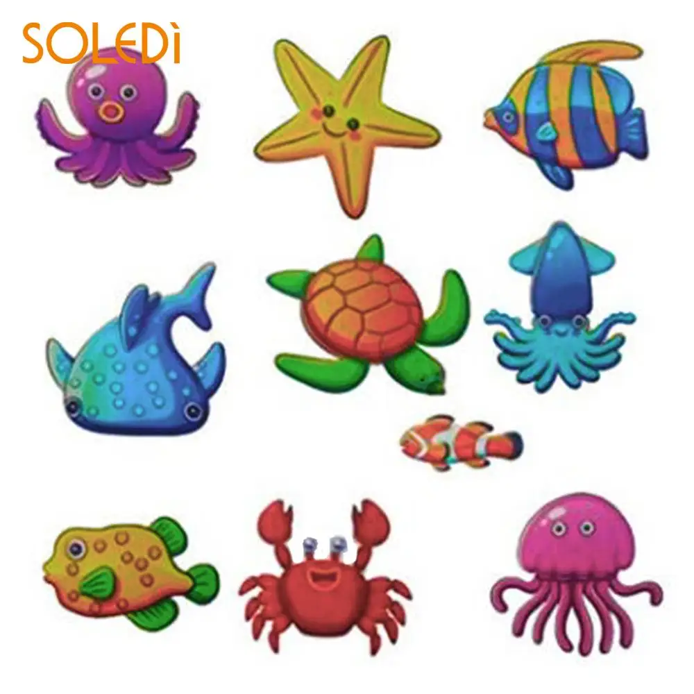 Nonskid Stickers Ocean Fish PVC Shower Safety Stickers Removable