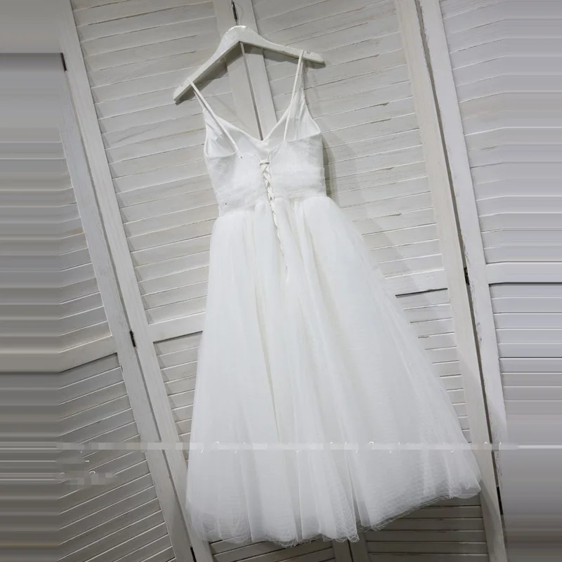 Это YiiYa свадебное платье с v-образным вырезом и бретельками, кружевные свадебные платья длиной до лодыжки, элегантные белые свадебные платья G008