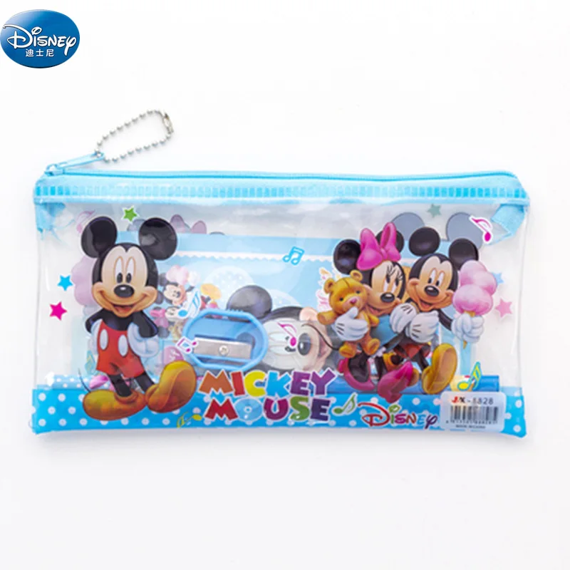 

Cartoon Mickey Minnie Mouse pencil Stationery Set disney frozen princess Sophia Rubber sharpener ruler gift