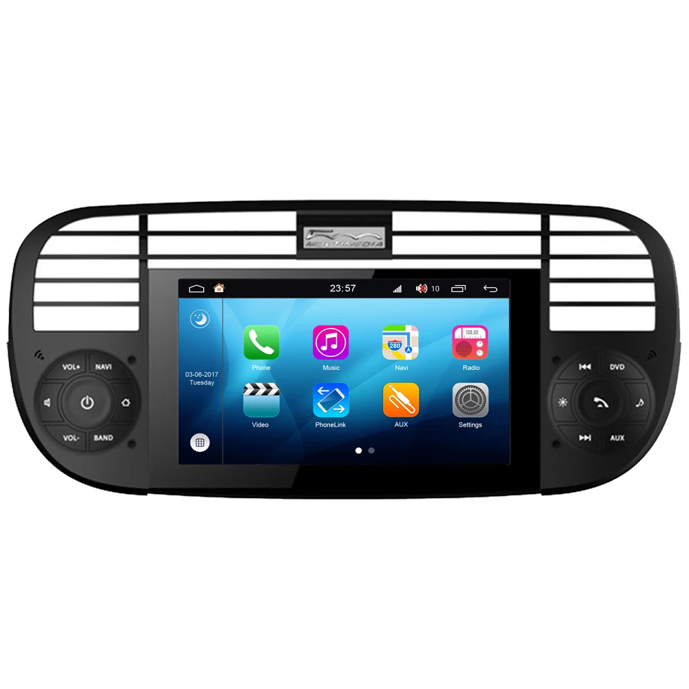 RoverOne Android 8,0 автомобильный мультимедийный плеер для Fiat 500 Cinquecento Abarth Авторадио Bluetooth Радио Стерео gps навигация