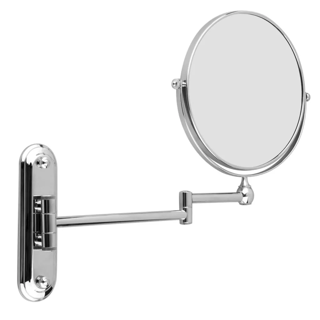 YOST Silver Extending 8 inches cosmetic wall mounted make up mirror shaving bathroom mirror 7x Magnification