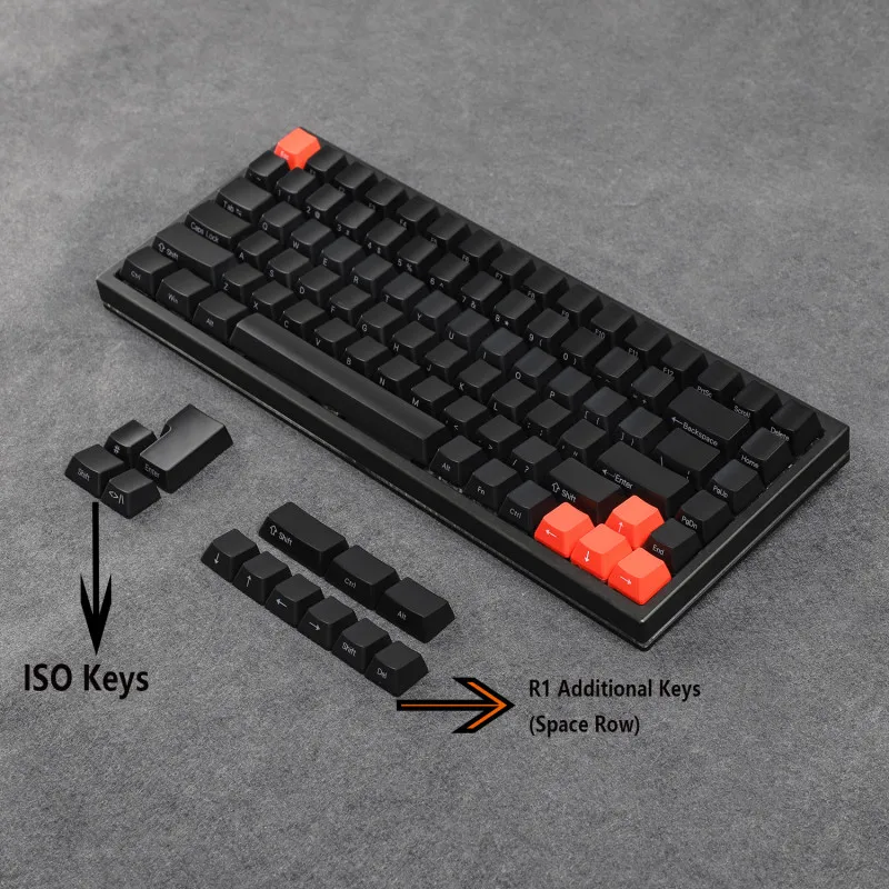 YMDK ABS ANSI ISO боковая подсветка верхняя подсветка 1,5 мм толщина блеск через Keycap только набор ключей для YMD75 KBD75 Keycool 84 KBD67 XD64 GK64 - Цвет: Side print